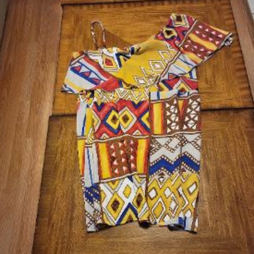Indulge Colorful One Shoulder Dress X-Large